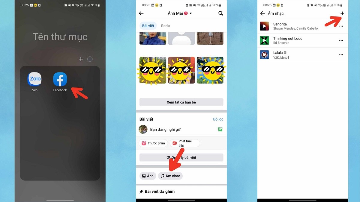 cách thêm bài hát vào tiểu sử Facebook